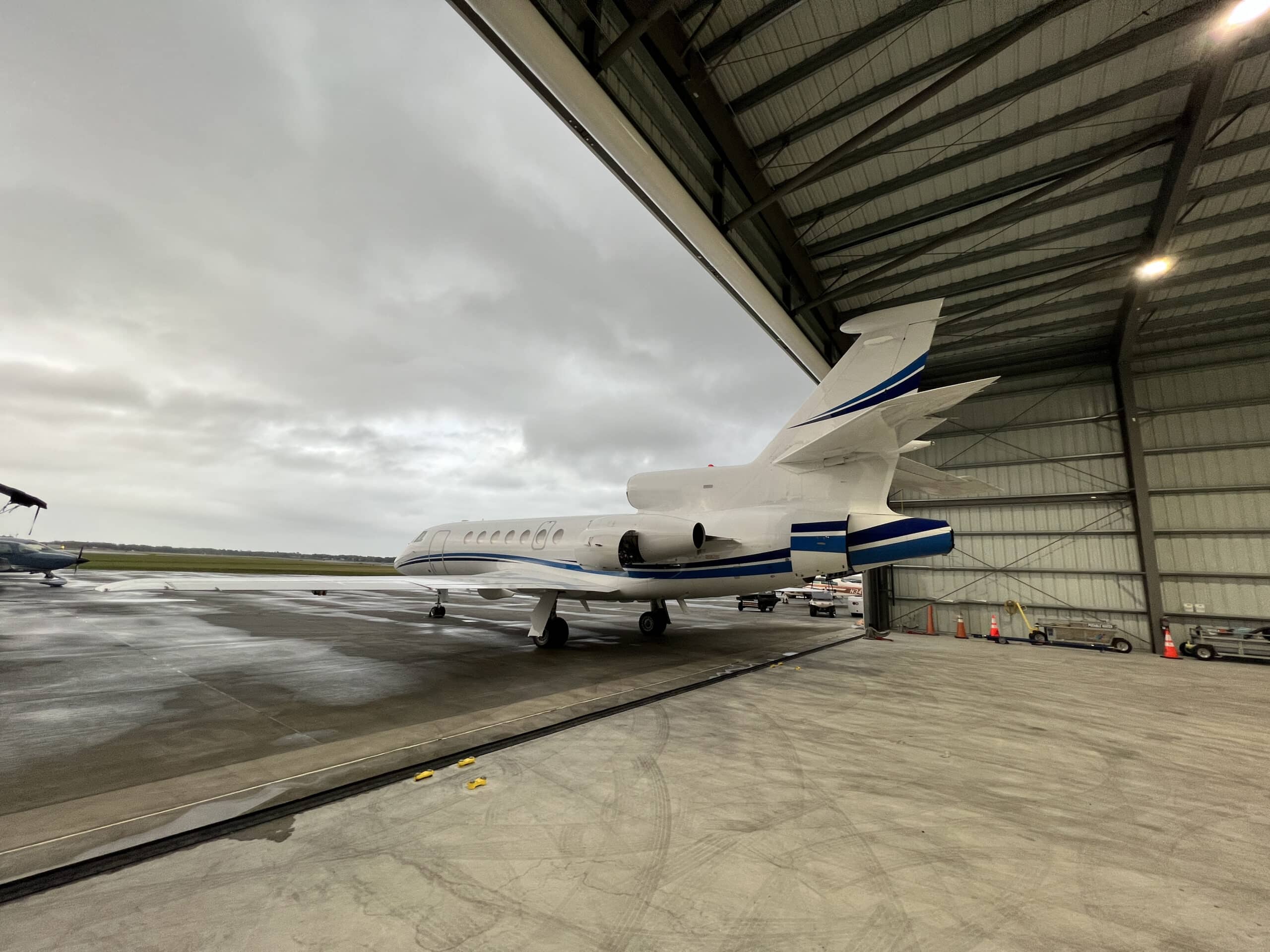 Ensuring the private jet taxis properly after repairing some avionic systems.